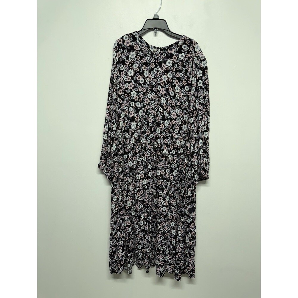 Tommy hilfiger Women’s floral Pink Black Maxi dress Boho Romantic Country Sz 18W